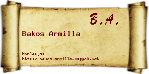 Bakos Armilla névjegykártya